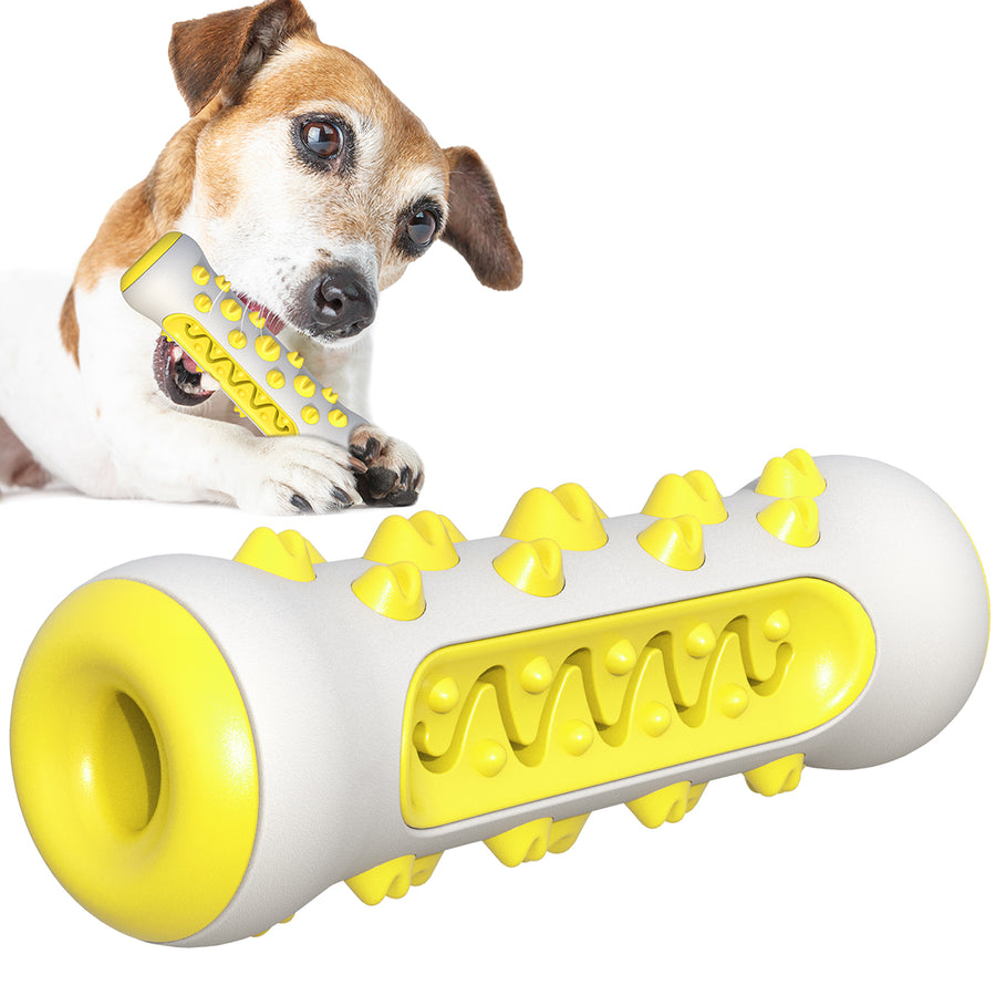 TopSellers-Yellow Dog Toothbrush Toy - 10" Tough Chew for Clean Teeth Fun